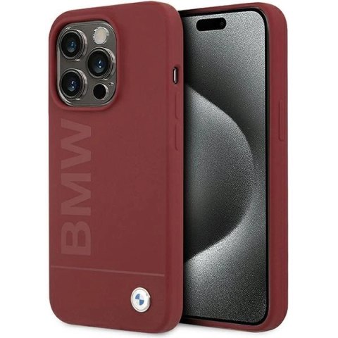 Etui BMW Silicone Big Logo MagSafe na iPhone 15 Pro - czerwone Etui BMW Silicone Big Logo MagSafe na iPhone 15 Pro - czerwone