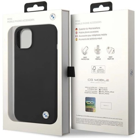 Etui BMW Silicone Metal Logo na iPhone 15 / 14 / 13 - czarne Etui BMW Silicone Metal Logo na iPhone 15 / 14 / 13 - czarne