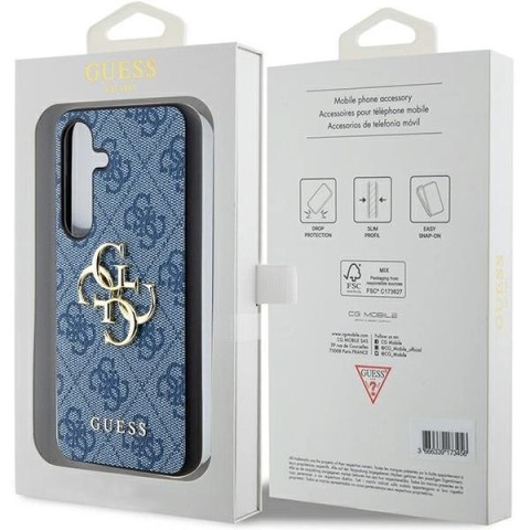 Etui Guess 4G Big Metal Logo na Samsung Galaxy S24+ - niebieskie