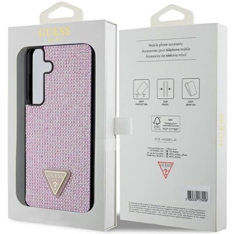 Etui Guess Rhinestone Triangle na Samsung Galaxy S24+ - różowe