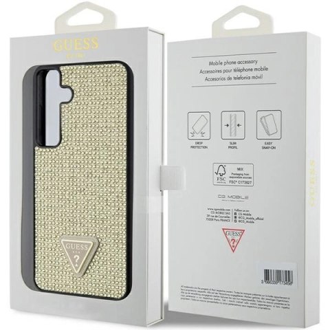 Etui Guess Rhinestone Triangle na Samsung Galaxy S24+ - złote