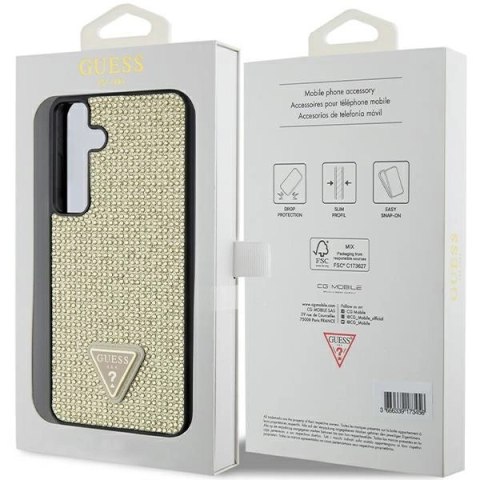 Etui Guess Rhinestone Triangle na Samsung Galaxy S24 - złote