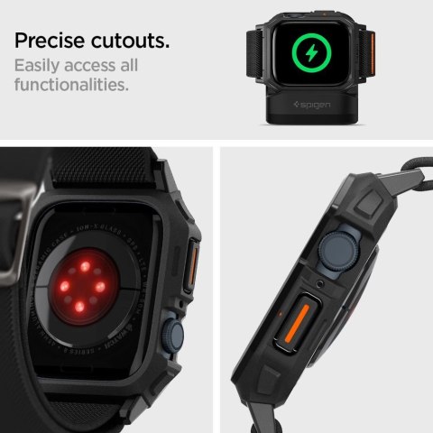 Etui z paskiem Spigen Lite Fit Pro na Apple Watch 4 / 5 / 6 / 7 / 8 / 9 / SE (44 / 45 mm) - czarny mat