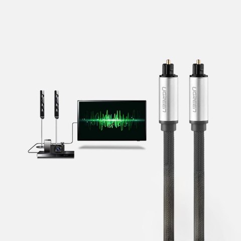 Kabel optyczny Ugreen AV108 Toslink/SPDIF 3m - szary Kabel optyczny Ugreen AV108 Toslink/SPDIF 3m - szary