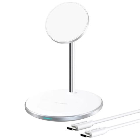 Ładowarka bezprzewodowa 2w1 Choetech T581-F MagSafe / Qi + kabel USB-C - biała Ładowarka bezprzewodowa 2w1 Choetech T581-F MagSafe / Qi + kabel USB-C - biała