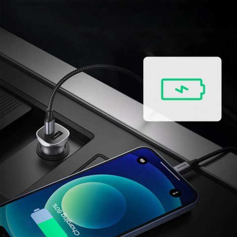 Ugreen szybka ładowarka samochodowa USB-A / USB-C 30W PD PPS szara (CD130) Ugreen szybka ładowarka samochodowa USB-A / USB-C 30W PD PPS szara (CD130)