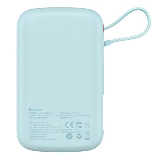 Baseus Qpow powerbank 10000mAh wbudowany kabel USB Typu C 22.5W Quick Charge SCP AFC FCP niebieski (PPQD020103)