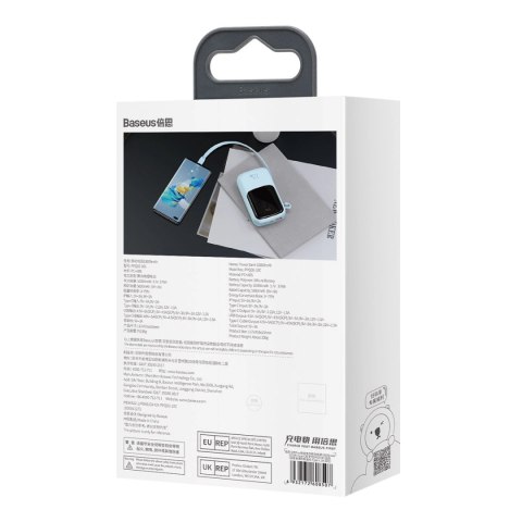 Baseus Qpow powerbank 10000mAh wbudowany kabel USB Typu C 22.5W Quick Charge SCP AFC FCP niebieski (PPQD020103) Baseus Qpow powerbank 10000mAh wbudowany kabel USB Typu C 22.5W Quick Charge SCP AFC FCP niebieski (PPQD020103)