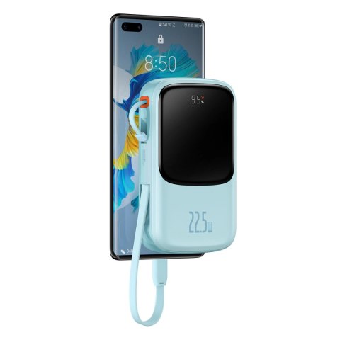 Baseus Qpow powerbank 10000mAh wbudowany kabel USB Typu C 22.5W Quick Charge SCP AFC FCP niebieski (PPQD020103) Baseus Qpow powerbank 10000mAh wbudowany kabel USB Typu C 22.5W Quick Charge SCP AFC FCP niebieski (PPQD020103)