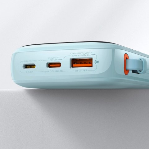 Baseus Qpow powerbank 10000mAh wbudowany kabel USB Typu C 22.5W Quick Charge SCP AFC FCP niebieski (PPQD020103) Baseus Qpow powerbank 10000mAh wbudowany kabel USB Typu C 22.5W Quick Charge SCP AFC FCP niebieski (PPQD020103)