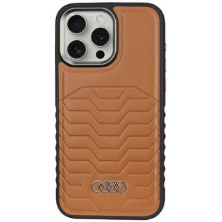 Etui Audi Synthetic Leather z MagSafe na iPhone 14 Pro - brązowe