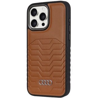 Etui Audi Synthetic Leather z MagSafe na iPhone 14 Pro - brązowe