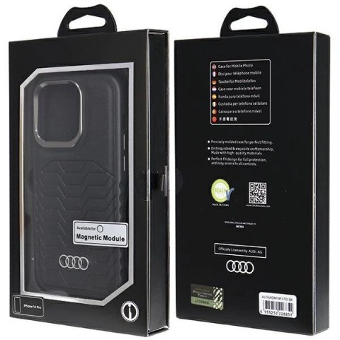 Etui Audi Synthetic Leather z MagSafe na iPhone 14 Pro - czarne