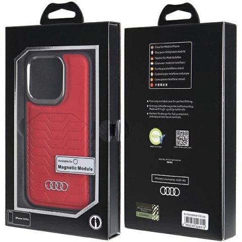 Etui Audi Synthetic Leather z MagSafe na iPhone 14 Pro - czerwone