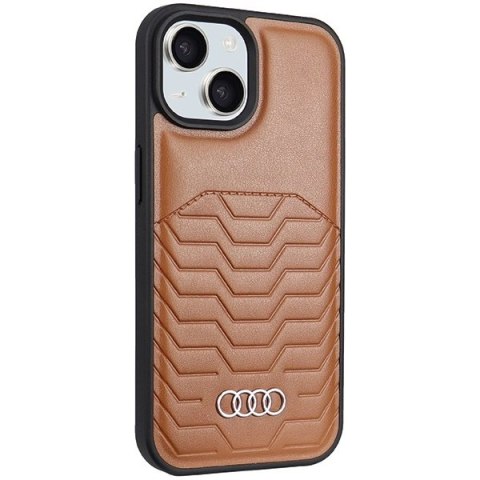 Etui Audi Synthetic Leather z MagSafe na iPhone 15 / 14 / 13 - brązowe Etui Audi Synthetic Leather z MagSafe na iPhone 15 / 14 / 13 - brązowe