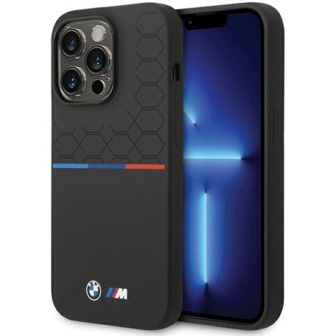 Etui BMW M Silicone Pattern na iPhone 14 Pro Max - czarne Etui BMW M Silicone Pattern na iPhone 14 Pro Max - czarne