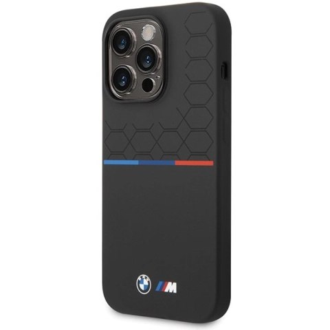 Etui BMW M Silicone Pattern na iPhone 14 Pro Max - czarne Etui BMW M Silicone Pattern na iPhone 14 Pro Max - czarne