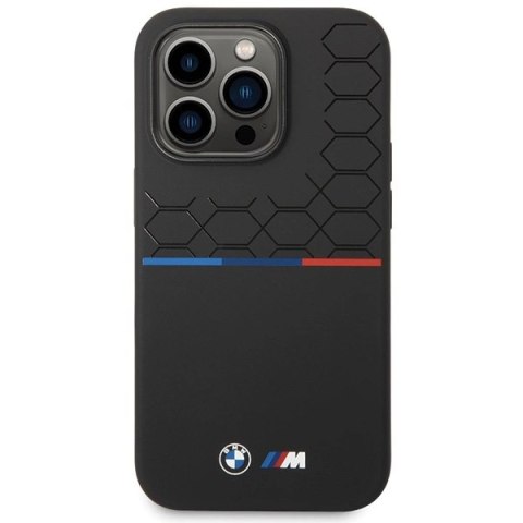 Etui BMW M Silicone Pattern na iPhone 14 Pro Max - czarne Etui BMW M Silicone Pattern na iPhone 14 Pro Max - czarne