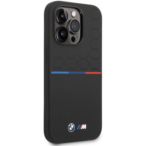 Etui BMW M Silicone Pattern na iPhone 14 Pro Max - czarne Etui BMW M Silicone Pattern na iPhone 14 Pro Max - czarne