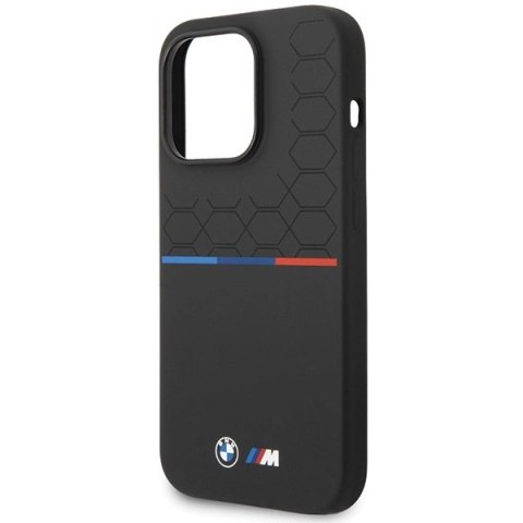 Etui BMW M Silicone Pattern na iPhone 14 Pro Max - czarne Etui BMW M Silicone Pattern na iPhone 14 Pro Max - czarne