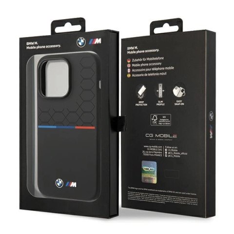 Etui BMW M Silicone Pattern na iPhone 14 Pro Max - czarne Etui BMW M Silicone Pattern na iPhone 14 Pro Max - czarne