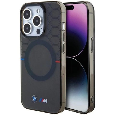 Etui BMW Pattern MagSafe na iPhone 15 Pro - szare Etui BMW Pattern MagSafe na iPhone 15 Pro - szare
