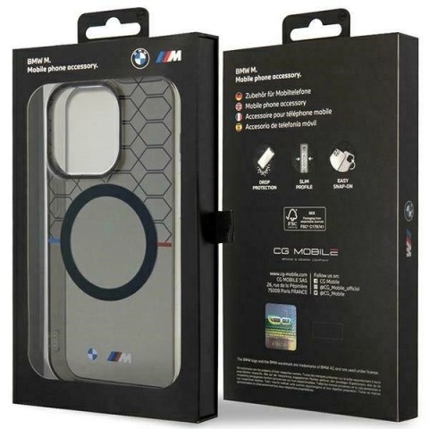 Etui BMW Pattern MagSafe na iPhone 15 Pro - szare Etui BMW Pattern MagSafe na iPhone 15 Pro - szare