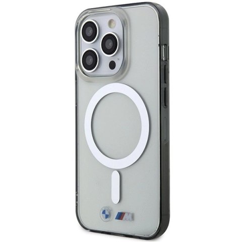 Etui BMW Silver Ring MagSafe na iPhone 15 Pro Max - przezroczyste Etui BMW Silver Ring MagSafe na iPhone 15 Pro Max - przezroczyste