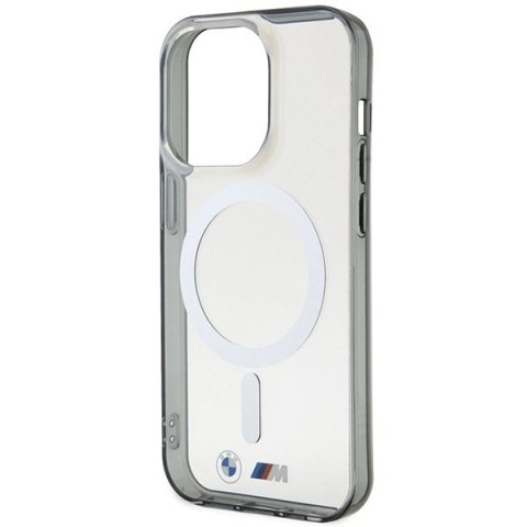 Etui BMW Silver Ring MagSafe na iPhone 15 Pro - przezroczyste Etui BMW Silver Ring MagSafe na iPhone 15 Pro - przezroczyste