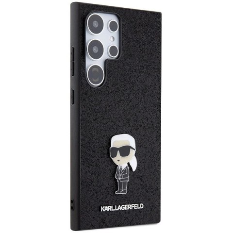 Etui Karl Lagerfeld Fixed Glitter Ikonik Logo Metal Pin na Samsung Galaxy S24 Ultra - czarne
