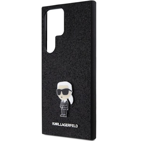 Etui Karl Lagerfeld Fixed Glitter Ikonik Logo Metal Pin na Samsung Galaxy S24 Ultra - czarne
