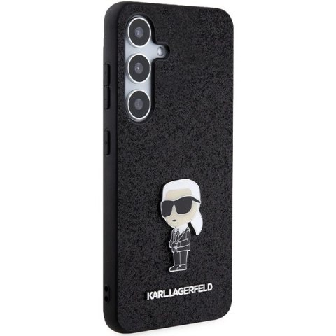 Etui Karl Lagerfeld Fixed Glitter Ikonik Logo Metal Pin na Samsung Galaxy S24+ - czarne