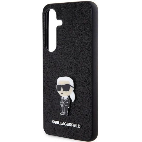 Etui Karl Lagerfeld Fixed Glitter Ikonik Logo Metal Pin na Samsung Galaxy S24+ - czarne