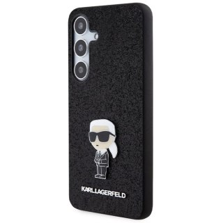 Etui Karl Lagerfeld Fixed Glitter Ikonik Logo Metal Pin na Samsung Galaxy S24 - czarne