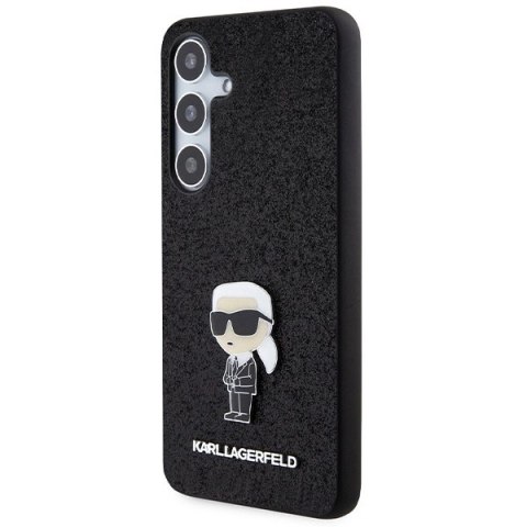 Etui Karl Lagerfeld Fixed Glitter Ikonik Logo Metal Pin na Samsung Galaxy S24 - czarne
