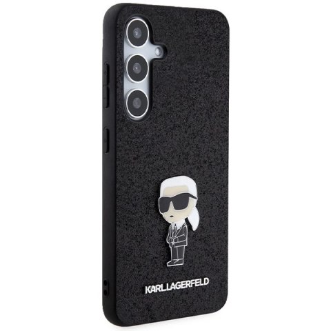 Etui Karl Lagerfeld Fixed Glitter Ikonik Logo Metal Pin na Samsung Galaxy S24 - czarne