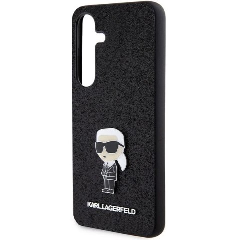Etui Karl Lagerfeld Fixed Glitter Ikonik Logo Metal Pin na Samsung Galaxy S24 - czarne