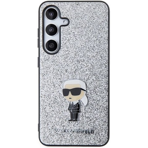 Etui Karl Lagerfeld Fixed Glitter Ikonik Logo Metal Pin na Samsung Galaxy S24+ - srebrne Etui Karl Lagerfeld Fixed Glitter Ikonik Logo Metal Pin na Samsung Galaxy S24+ - srebrne