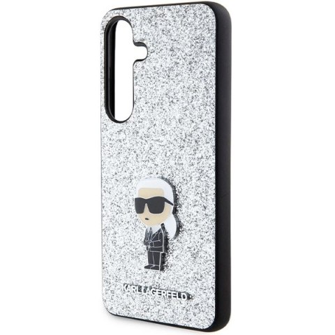 Etui Karl Lagerfeld Fixed Glitter Ikonik Logo Metal Pin na Samsung Galaxy S24+ - srebrne Etui Karl Lagerfeld Fixed Glitter Ikonik Logo Metal Pin na Samsung Galaxy S24+ - srebrne