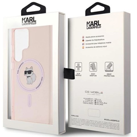 Etui Karl Lagerfeld IML Choupette MagSafe na Samsung Galaxy S24 Ultra - różowe