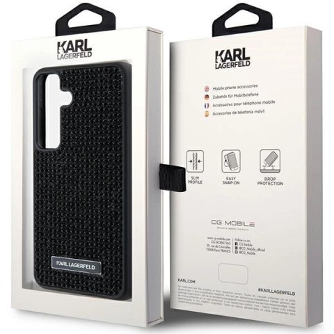 Etui Karl Lagerfeld Rhinestone Metal Logo na Samsung Galaxy S24 - czarne