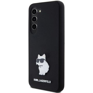 Etui Karl Lagerfeld Silicone Choupette Metal Pin na Samsung Galaxy S23 - czarne