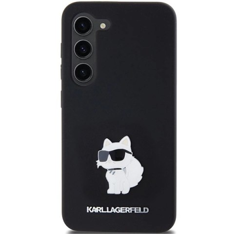 Etui Karl Lagerfeld Silicone Choupette Metal Pin na Samsung Galaxy S23 - czarne