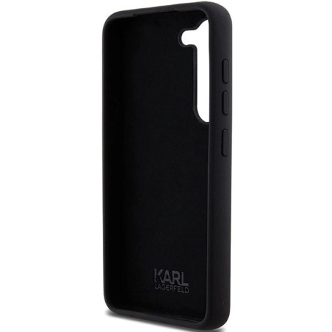 Etui Karl Lagerfeld Silicone Choupette Metal Pin na Samsung Galaxy S23 - czarne