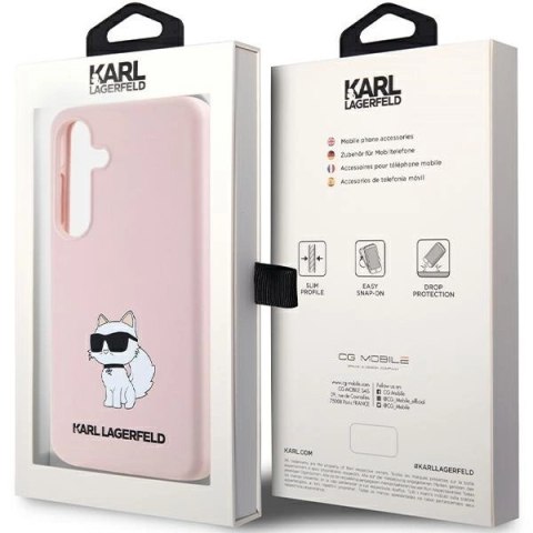 Etui Karl Lagerfeld Silicone Choupette na Samsung Galaxy S24+ - różowe