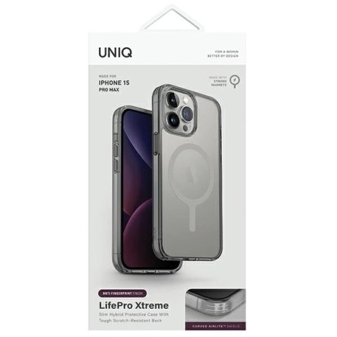 Etui UNIQ LifePro Xtreme Magclick Charging na iPhone 15 Pro Max - szare Etui UNIQ LifePro Xtreme Magclick Charging na iPhone 15 Pro Max - szare