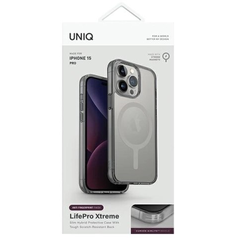 Etui UNIQ LifePro Xtreme Magclick Charging na iPhone 15 Pro - szare Etui UNIQ LifePro Xtreme Magclick Charging na iPhone 15 Pro - szare