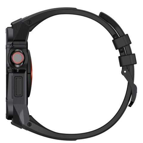 Kingxbar CYF140 2w1 pancerne etui Apple Watch 9, 8, 7 (45 mm) ze stali nierdzewnej z paskiem czarne Kingxbar CYF140 2w1 pancerne etui Apple Watch 9, 8, 7 (45 mm) ze stali nierdzewnej z paskiem czarne