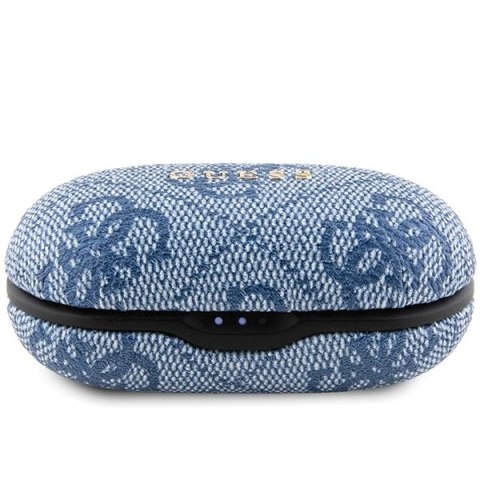 Słuchawki Bluetooth TWS Guess 4G Metal ze stacją dokującą ENC - niebieskie