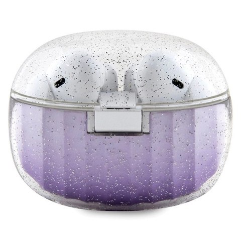 Słuchawki Bluetooth TWS Guess Glitter Gradient ze stacją dokującą - fioletowe